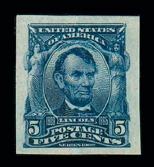 Costs of US Stamp Scott Cat. # 315 - 1908 5c Lincoln Imperf. Matthew Bennett International, Dec 2007, Sale 325, Lot 1939