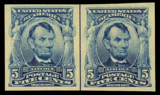 Value of US Stamps Scott #315: 5c 1908 Lincoln Imperf. Daniel Kelleher Auctions, May 2014, Sale 652, Lot 479