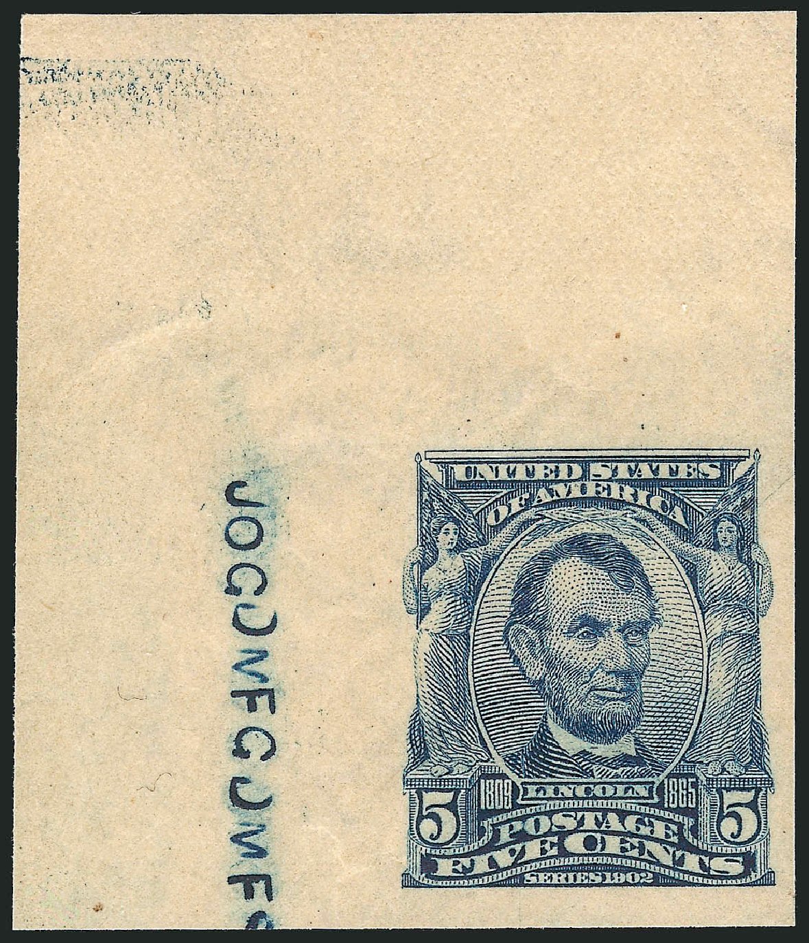 Costs of US Stamps Scott # 315 - 1908 5c Lincoln Imperf. Robert Siegel Auction Galleries, Dec 2012, Sale 1037, Lot 1969