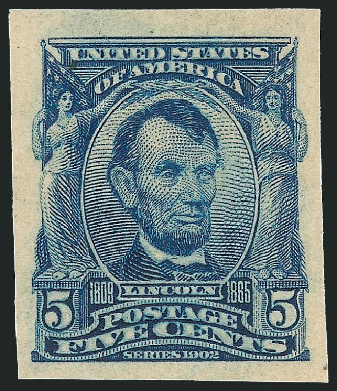 US Stamps Prices Scott Catalog #315 - 1908 5c Lincoln Imperf. Robert Siegel Auction Galleries, Dec 2012, Sale 1037, Lot 1970