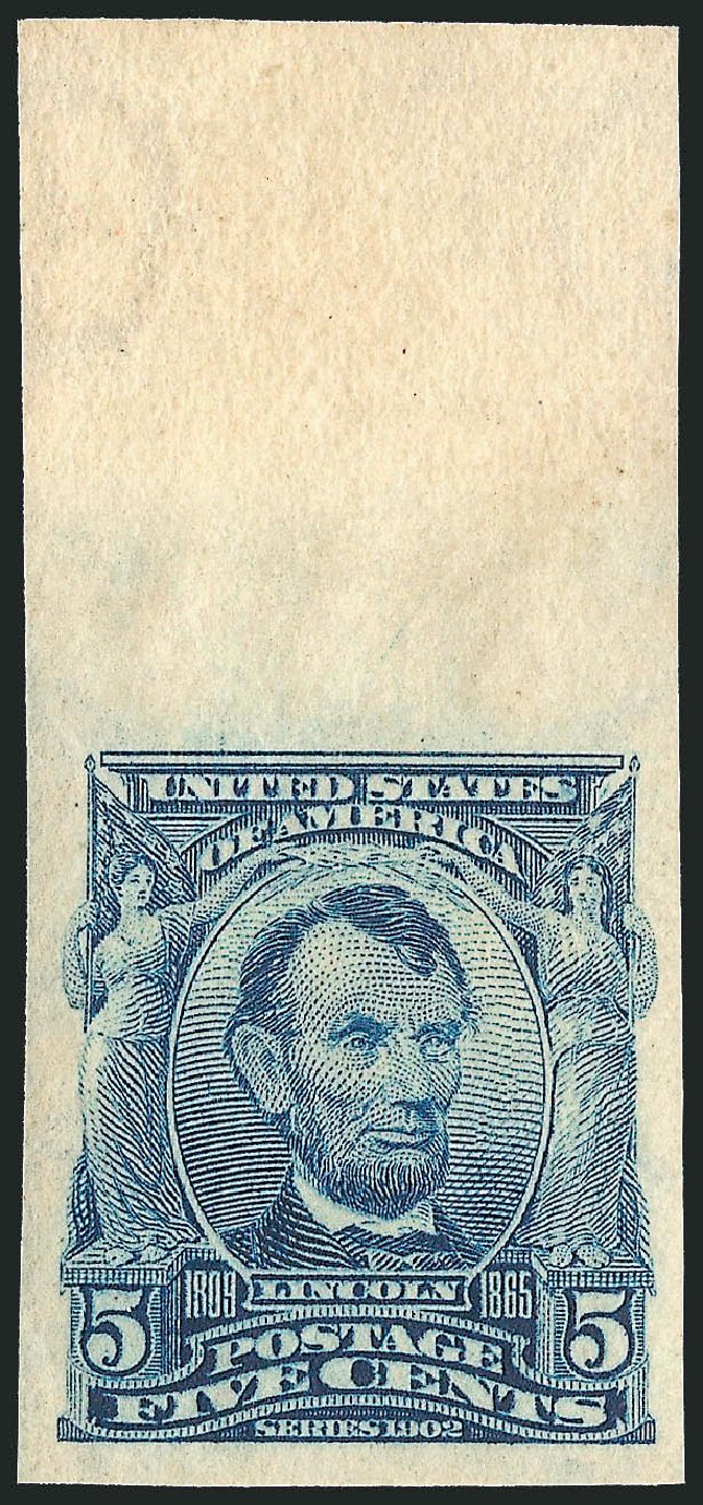 US Stamps Value Scott # 315: 5c 1908 Lincoln Imperf. Robert Siegel Auction Galleries, Mar 2014, Sale 1067, Lot 1380