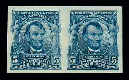 Prices of US Stamp Scott Catalogue #315: 1908 5c Lincoln Imperf. Matthew Bennett International, Jun 2007, Sale 319, Lot 1341