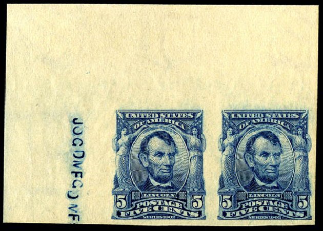 Value of US Stamps Scott 315 - 1908 5c Lincoln Imperf. Matthew Bennett International, Dec 2008, Sale 330, Lot 1741