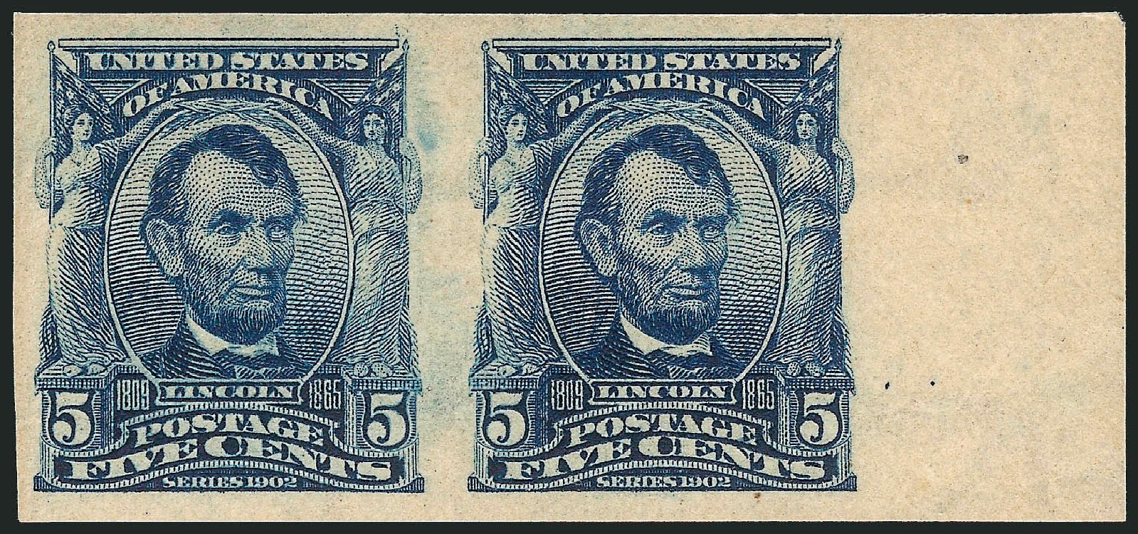 US Stamps Value Scott #315: 5c 1908 Lincoln Imperf. Robert Siegel Auction Galleries, Mar 2012, Sale 1019, Lot 701