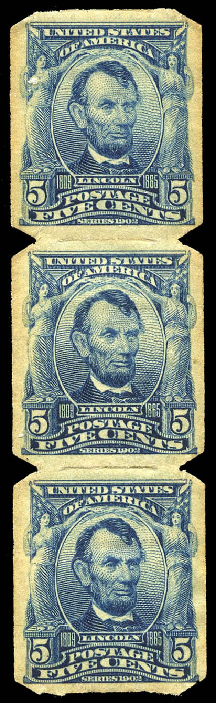 US Stamp Price Scott 315 - 5c 1908 Lincoln Imperf. Matthew Bennett International, May 2014, Sale 350, Lot 464