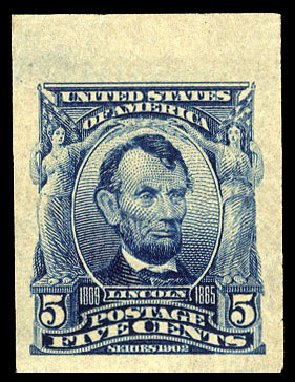 Value of US Stamps Scott Cat. # 315: 5c 1908 Lincoln Imperf. Cherrystone Auctions, May 2008, Sale 200805, Lot 234