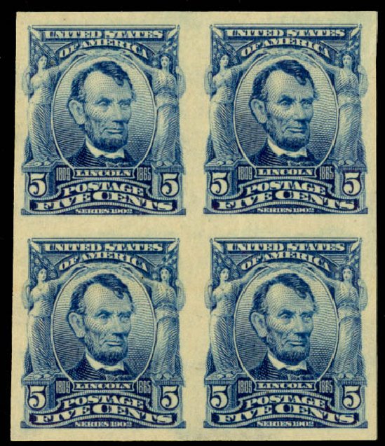Prices of US Stamp Scott #315: 5c 1908 Lincoln Imperf. Daniel Kelleher Auctions, Oct 2014, Sale 660, Lot 2324