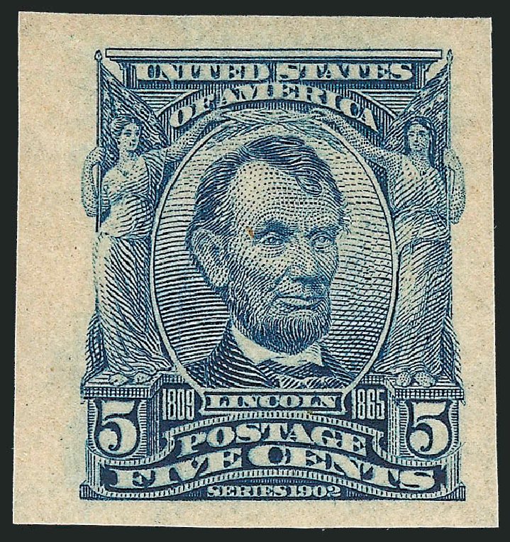 US Stamps Price Scott #315 - 1908 5c Lincoln Imperf. Robert Siegel Auction Galleries, Mar 2013, Sale 1040, Lot 1674