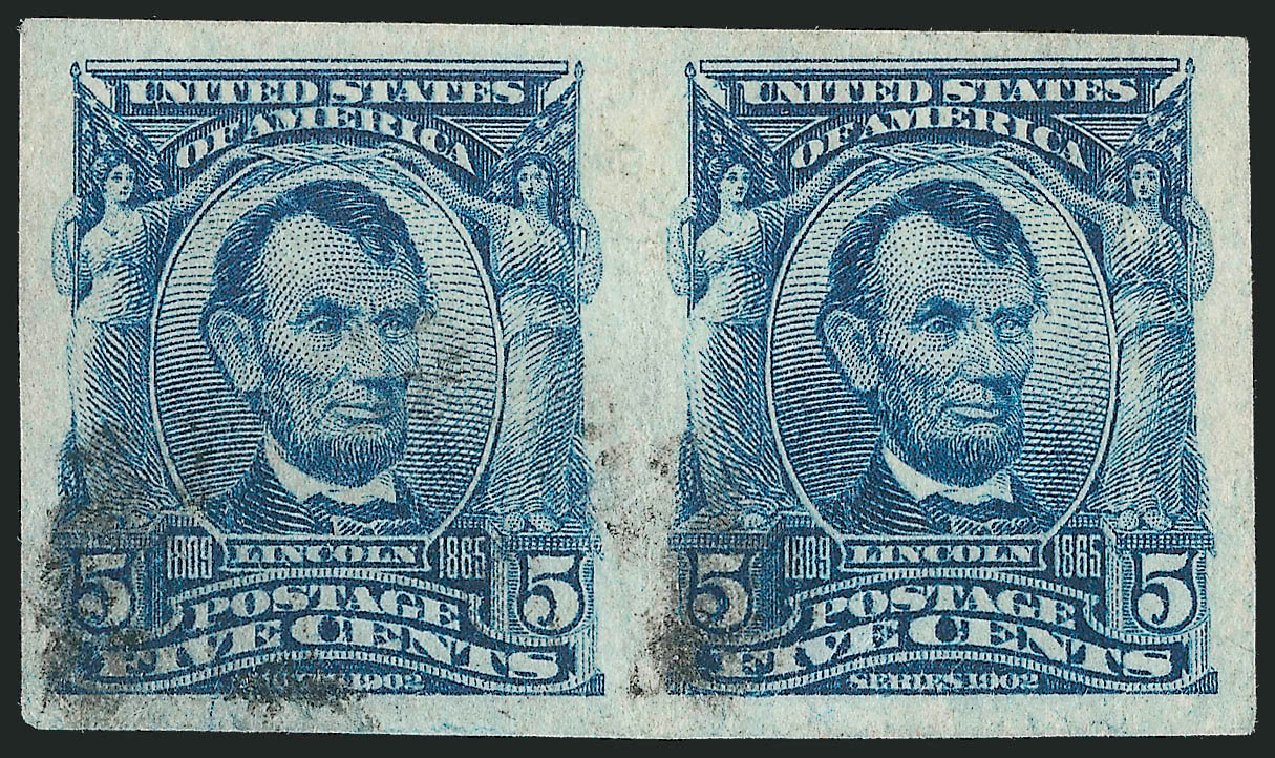 Price of US Stamps Scott 315 - 1908 5c Lincoln Imperf. Robert Siegel Auction Galleries, Sep 2009, Sale 976, Lot 1894