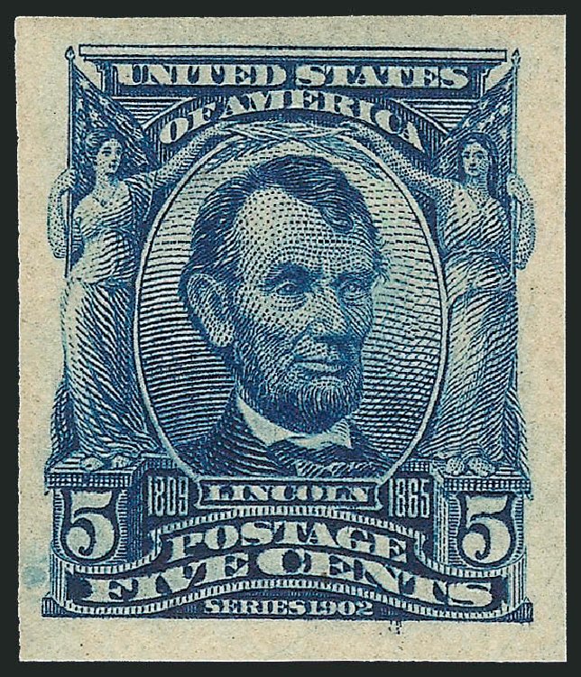US Stamps Values Scott Cat. # 315: 1908 5c Lincoln Imperf. Robert Siegel Auction Galleries, Mar 2013, Sale 1040, Lot 1675