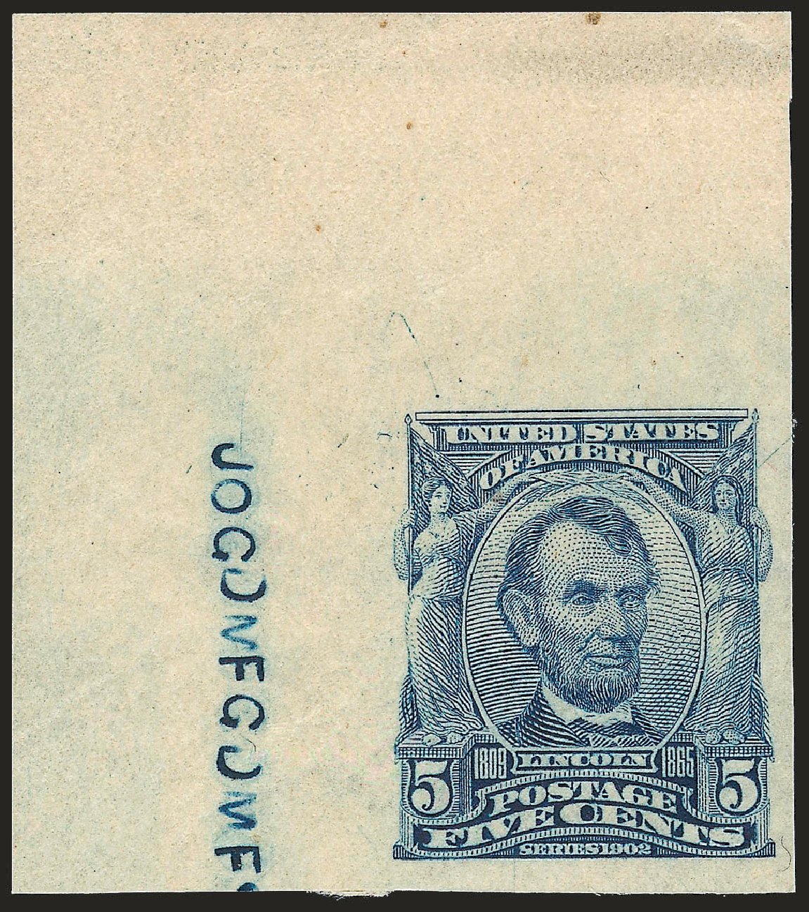 US Stamps Values Scott 315 - 1908 5c Lincoln Imperf. Robert Siegel Auction Galleries, Apr 2010, Sale 984, Lot 775