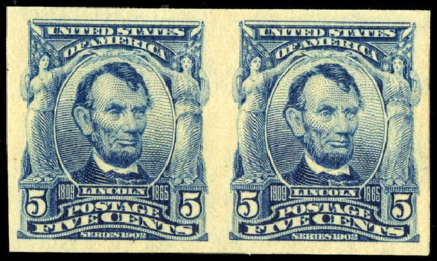 Value of US Stamp Scott Catalog # 315 - 5c 1908 Lincoln Imperf. Matthew Bennett International, Dec 2008, Sale 330, Lot 1742