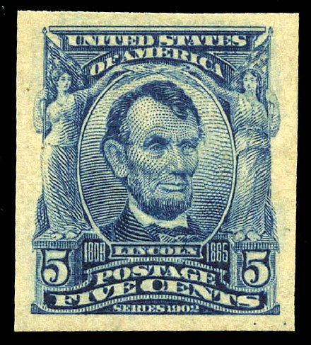 US Stamps Value Scott Catalog 315: 5c 1908 Lincoln Imperf. Matthew Bennett International, May 2014, Sale 350, Lot 462