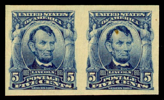 Cost of US Stamps Scott Catalog #315: 5c 1908 Lincoln Imperf. Daniel Kelleher Auctions, May 2015, Sale 669, Lot 2872
