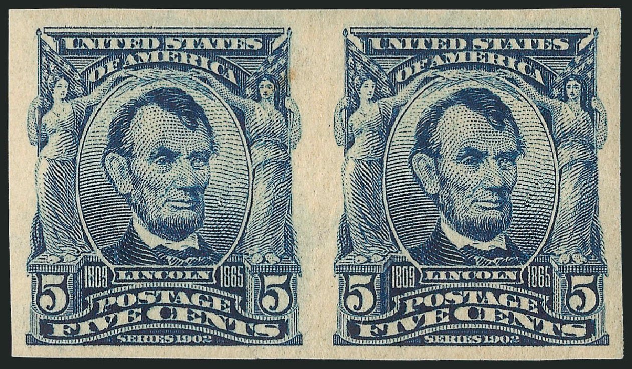 Price of US Stamps Scott Cat. 315 - 5c 1908 Lincoln Imperf. Robert Siegel Auction Galleries, Apr 2014, Sale 1068, Lot 232