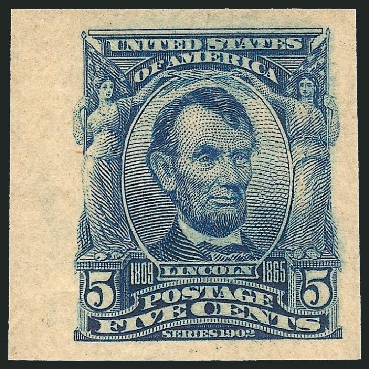 US Stamp Price Scott Cat. 315 - 1908 5c Lincoln Imperf. Robert Siegel Auction Galleries, Feb 2015, Sale 1092, Lot 1272