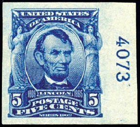 Price of US Stamp Scott Catalog #315: 5c 1908 Lincoln Imperf. Schuyler J. Rumsey Philatelic Auctions, Apr 2015, Sale 60, Lot 2783