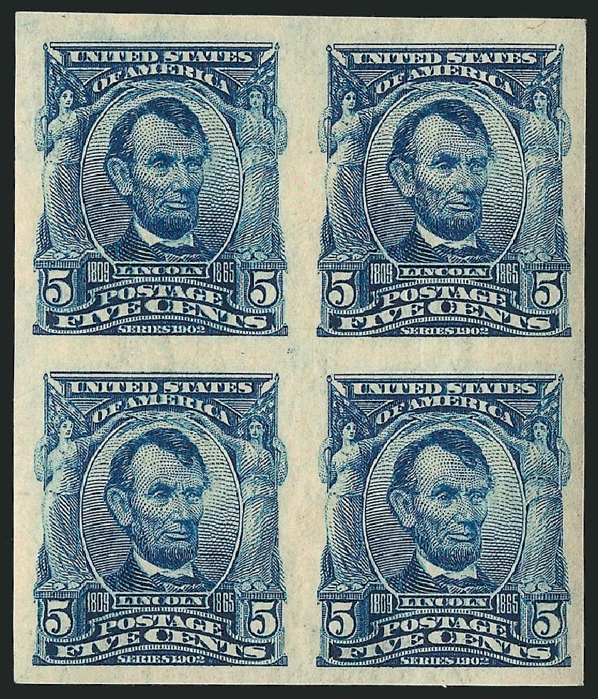 Costs of US Stamps Scott #315: 1908 5c Lincoln Imperf. Robert Siegel Auction Galleries, Mar 2012, Sale 1019, Lot 703