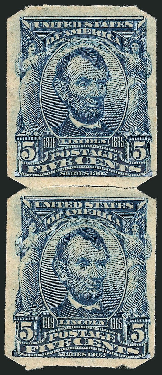 Values of US Stamps Scott Catalogue 315 - 1908 5c Lincoln Imperf. Robert Siegel Auction Galleries, Jun 2012, Sale 1026, Lot 1373