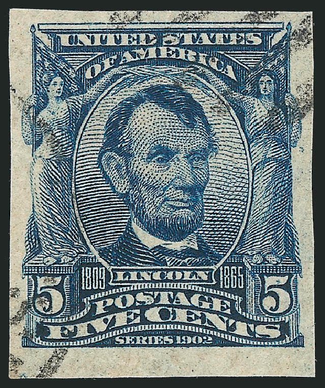 Cost of US Stamp Scott Catalogue # 315: 1908 5c Lincoln Imperf. Robert Siegel Auction Galleries, Oct 2012, Sale 1032, Lot 3443