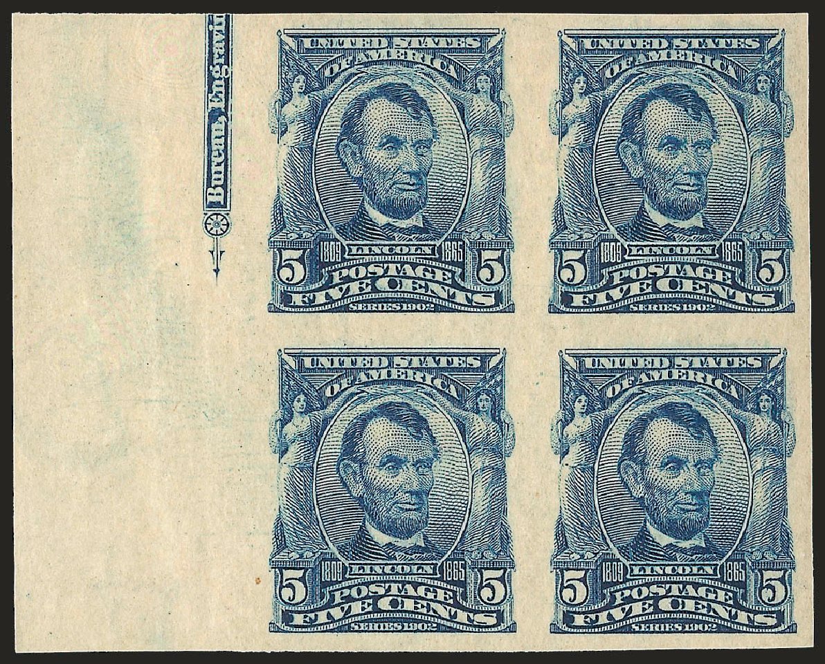 Prices of US Stamps Scott 315: 1908 5c Lincoln Imperf. Robert Siegel Auction Galleries, Sep 2009, Sale 976, Lot 1893