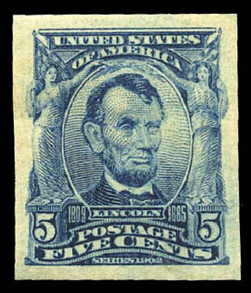 Prices of US Stamp Scott Cat. 315: 5c 1908 Lincoln Imperf. Matthew Bennett International, Mar 2011, Sale 337, Lot 2786