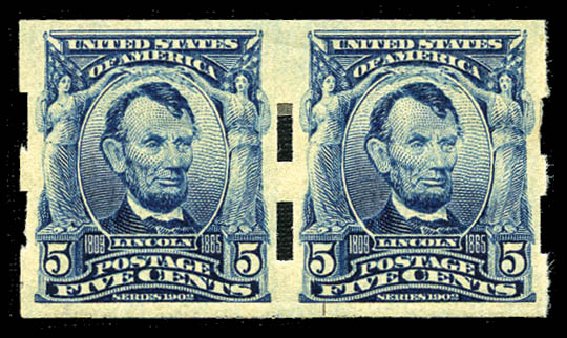 Prices of US Stamps Scott Cat. # 315 - 1908 5c Lincoln Imperf. Matthew Bennett International, Feb 2012, Sale 340, Lot 396