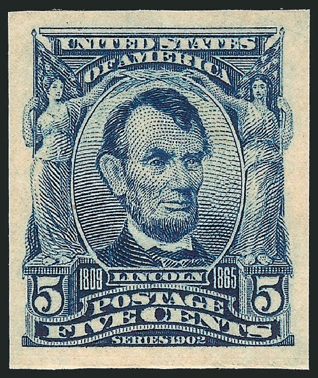 US Stamps Value Scott Catalogue #315: 1908 5c Lincoln Imperf. Robert Siegel Auction Galleries, Mar 2013, Sale 1040, Lot 1676