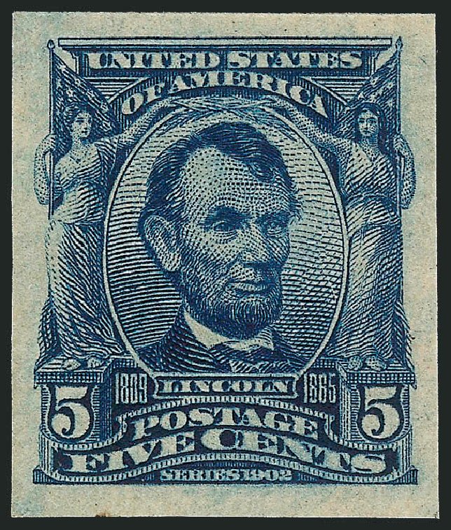 Price of US Stamps Scott Cat. # 315 - 5c 1908 Lincoln Imperf. Robert Siegel Auction Galleries, Sep 2014, Sale 1078, Lot 446