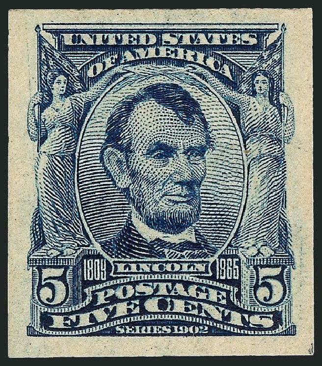 Costs of US Stamp Scott Catalog #315 - 1908 5c Lincoln Imperf. Robert Siegel Auction Galleries, Oct 2008, Sale 963, Lot 926