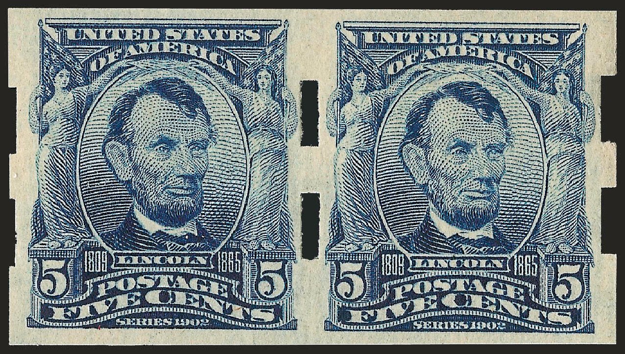 Value of US Stamps Scott Cat. #315: 1908 5c Lincoln Imperf. Robert Siegel Auction Galleries, Dec 2008, Sale 967, Lot 4596