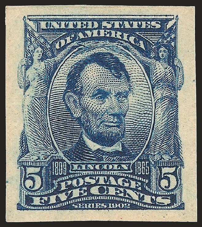 Prices of US Stamps Scott Catalogue 315: 1908 5c Lincoln Imperf. Robert Siegel Auction Galleries, Apr 2009, Sale 972, Lot 3286