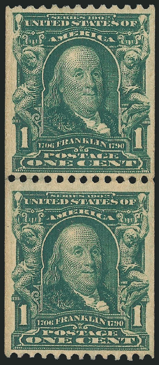 Price of US Stamps Scott Catalogue #316: 1c 1908 Franklin Coil. Robert Siegel Auction Galleries, Apr 2015, Sale 1096, Lot 557