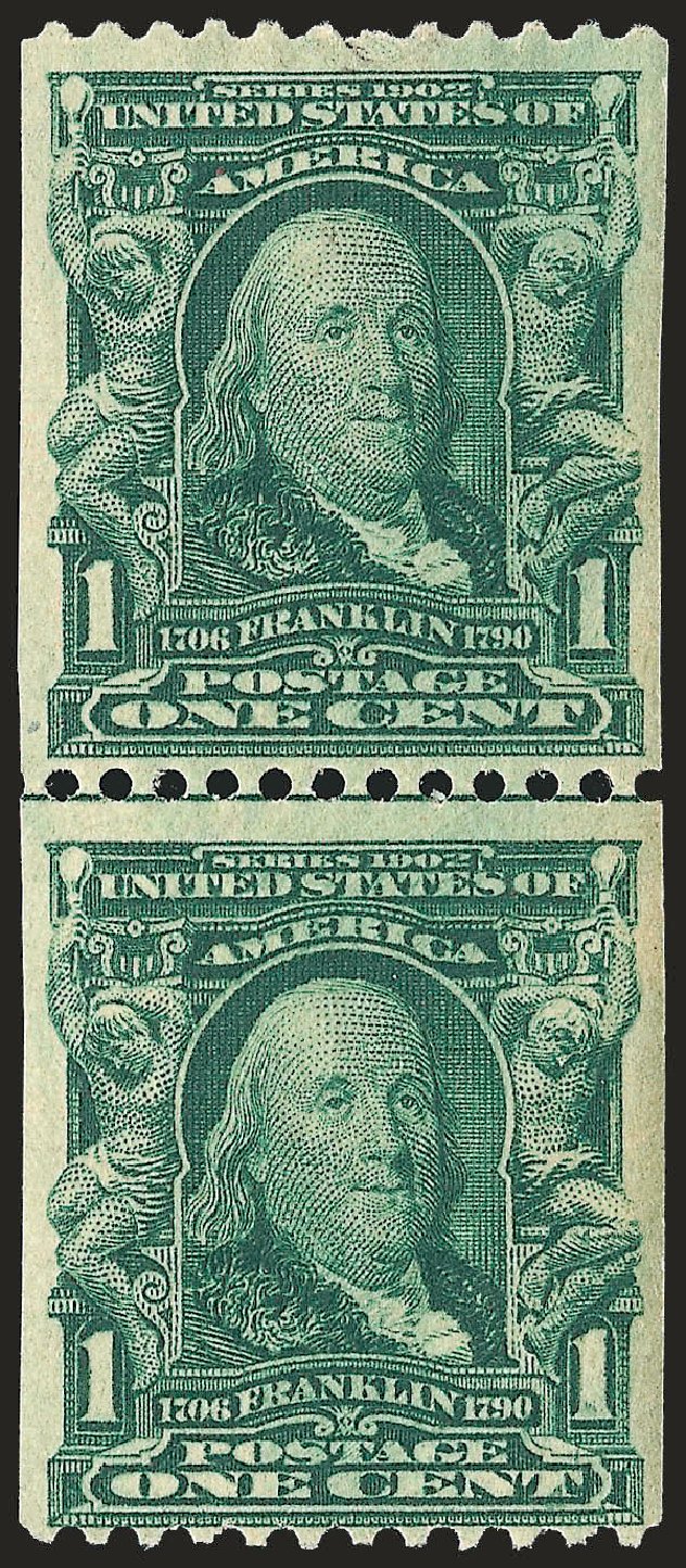 Prices of US Stamps Scott #316 - 1c 1908 Franklin Coil. Robert Siegel Auction Galleries, Sep 2009, Sale 968B, Lot 393