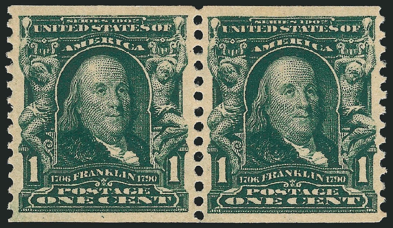 Costs of US Stamps Scott # 318: 1c 1908 Franklin Coil. Robert Siegel Auction Galleries, Oct 2011, Sale 1013, Lot 350