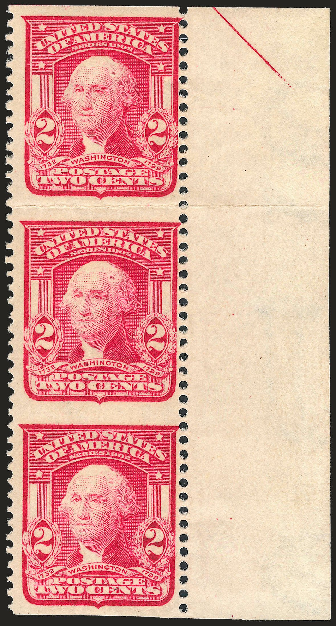 US Stamps Value Scott Cat. # 319 - 1903 2c Washington. Robert Siegel Auction Galleries, Sep 2009, Sale 968B, Lot 404