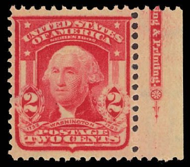 US Stamps Prices Scott Catalogue # 319: 2c 1903 Washington. Daniel Kelleher Auctions, Aug 2012, Sale 631, Lot 1073