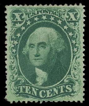 Value of US Stamps Scott Catalogue #32: 1857 10c Washington. Daniel Kelleher Auctions, Aug 2012, Sale 631, Lot 737