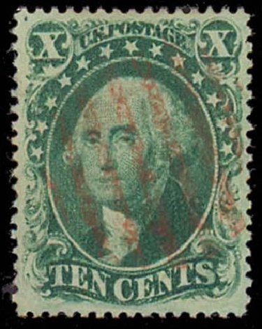 Price of US Stamp Scott Cat. # 32: 1857 10c Washington. Daniel Kelleher Auctions, Oct 2011, Sale 626, Lot 59