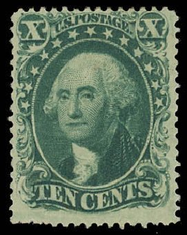 Cost of US Stamp Scott Cat. 32 - 10c 1857 Washington. Daniel Kelleher Auctions, Oct 2012, Sale 632, Lot 961
