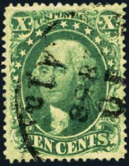 US Stamps Prices Scott Catalogue #32: 10c 1857 Washington. Harmer-Schau Auction Galleries, Aug 2012, Sale 94, Lot 1054