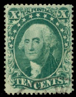 US Stamps Prices Scott 32: 10c 1857 Washington. Daniel Kelleher Auctions, Mar 2013, Sale 635, Lot 275