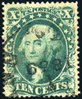 US Stamp Values Scott Cat. 32: 10c 1857 Washington. Harmer-Schau Auction Galleries, Mar 2011, Sale 89, Lot 103
