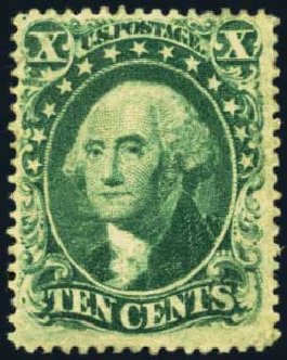 Price of US Stamps Scott Catalogue # 32: 1857 10c Washington. Harmer-Schau Auction Galleries, Aug 2012, Sale 94, Lot 1053