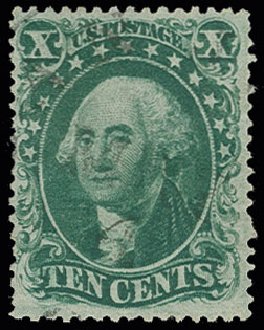 Prices of US Stamps Scott Cat. # 32: 1857 10c Washington. H.R. Harmer, Jun 2013, Sale 3003, Lot 1056