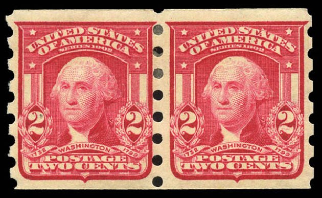 Costs of US Stamps Scott Catalog 320: 1906 2c Washington Imperf. Matthew Bennett International, Mar 2011, Sale 336, Lot 1371