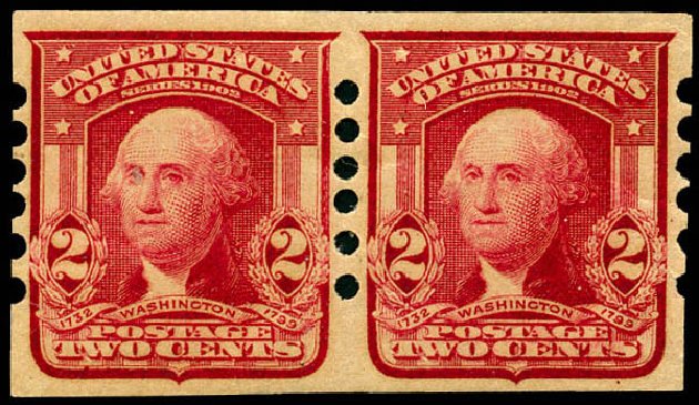 Values of US Stamp Scott Catalogue #320 - 2c 1906 Washington Imperf. Matthew Bennett International, Jun 2008, Sale 328, Lot 865