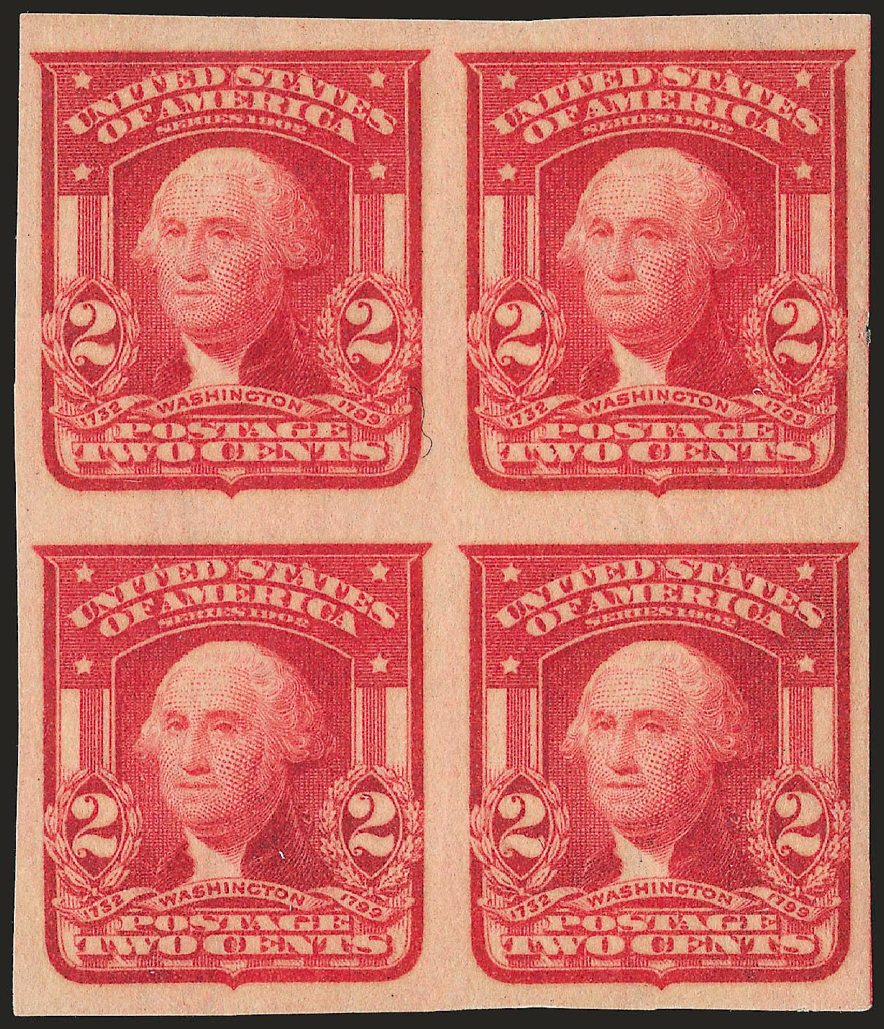 Cost of US Stamps Scott Catalogue 320: 2c 1906 Washington Imperf. Robert Siegel Auction Galleries, Sep 2009, Sale 968B, Lot 412