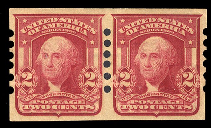 US Stamp Prices Scott Catalog # 320 - 2c 1906 Washington Imperf. Cherrystone Auctions, Nov 2009, Sale 200911, Lot 3113
