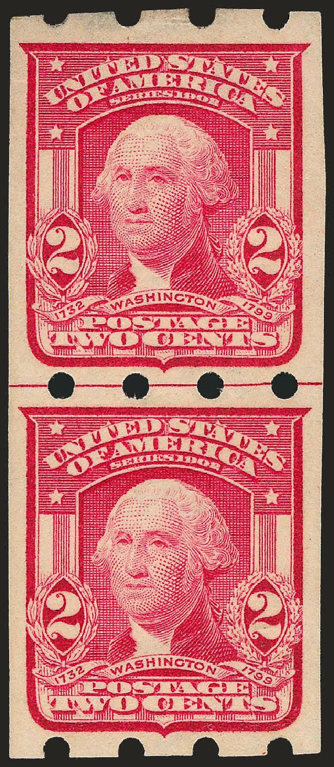 Values of US Stamps Scott Catalogue #320 - 2c 1906 Washington Imperf. Robert Siegel Auction Galleries, Dec 2008, Sale 967, Lot 4533
